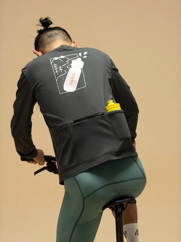 Outdoor Cycling Men's T-shirt Long Sleeve Quick Dry Sweat Absorbent UV Protection Sportswear Casual Loose Fit Polyester Cotto...