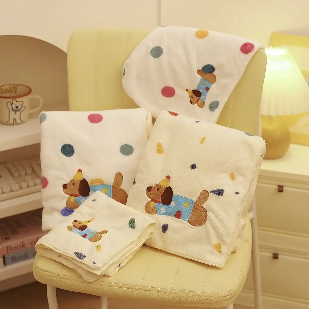 

Skin Friendly Cartoon Puppy Coral Fleece Bath Towel Quick Dry Thickened Pool Towel Large Size Absorbent Soft Towel Set Bathroom