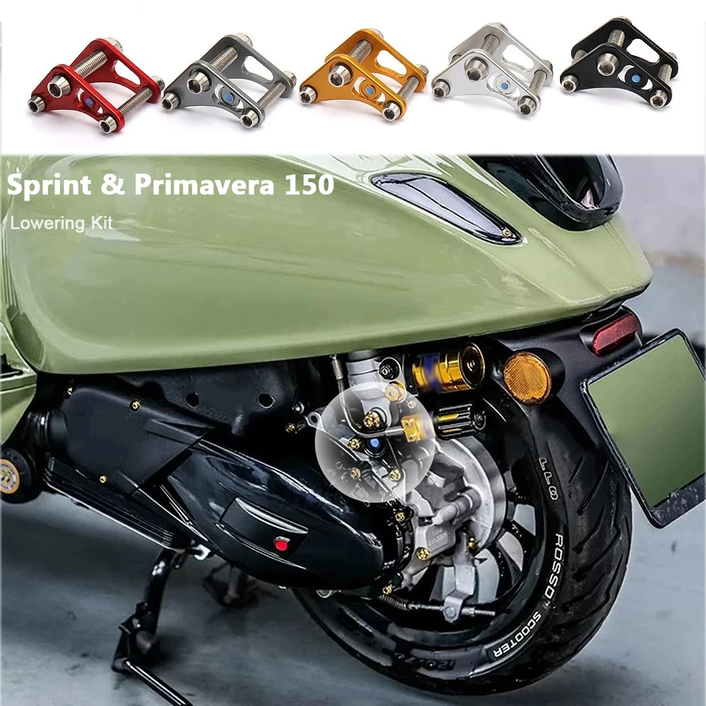 

For Vespa SPRINT Sprint 150 PRIMAVERA Primavera 150 Rear Shock Absorber Height Reduction Mod Motorcycle Lowering Kit