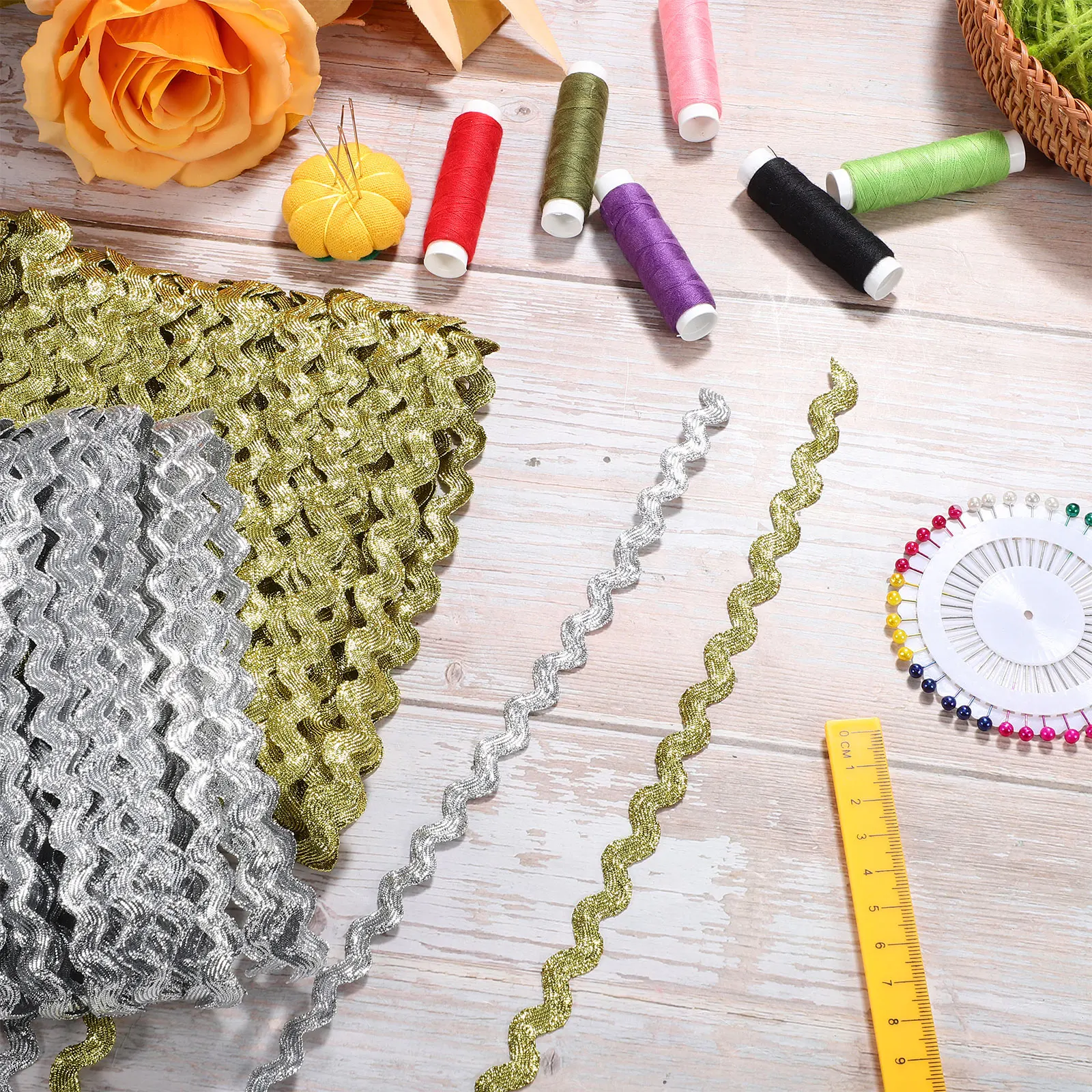 2 لفات متموجة شريطة من الدانتيل الخياطة هامش الملابس تقليم تزيين مضفر ل موجة الترتر الزخارف الأعرج الزخرفية