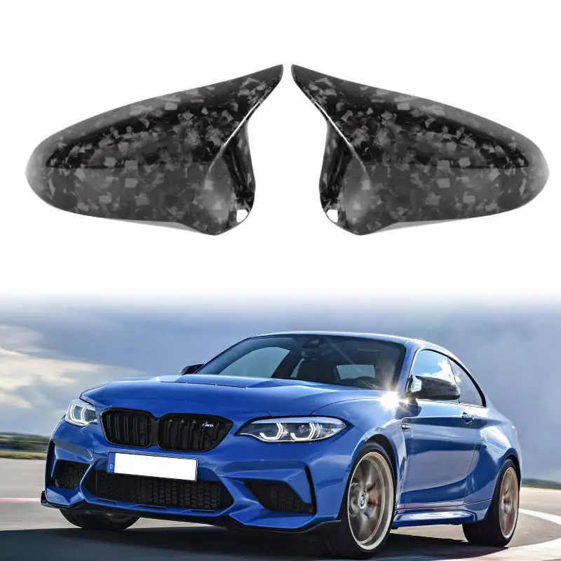 

Full Side Mirror Covers Forged Carbon Fiber For BMW F87 M2C F80 M3 F82 F83 M4 2014+ Replacement RHD，100% tested well