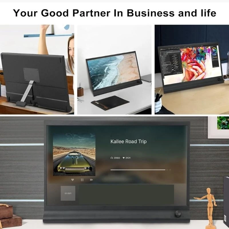 

15,6-дюймовый удлинитель для монитора ноутбука 1080P двойной удлинитель для экрана ноутбука Type C Plug Play для монитора 896C