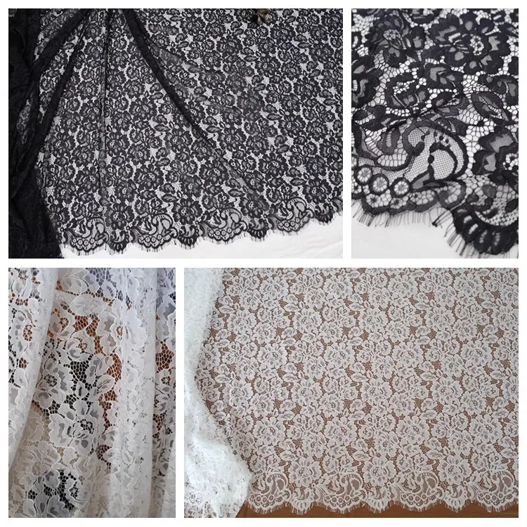 

DIY wedding dress accessories 3meter long and 1.5meter wide perforated flower nylon eyelash lace fabric