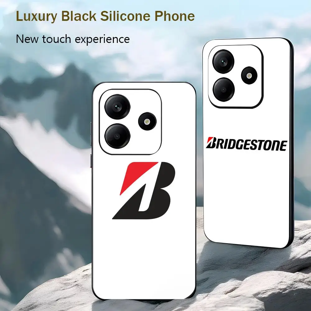 B-Bridgestone Fashion Cool Phone Case For Xiaomi Redmi Note 17 15 14C 13C 12C 14 13 12 Pro Plus S Soft Black Phone Cover - view 2