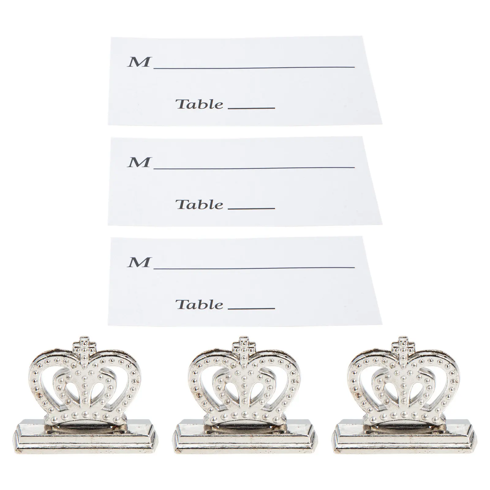 3Pcs Crown Table Centerpieces Alloy Photo Memo Clips Party Place Card Holders Place Card Holder Table Number Holders