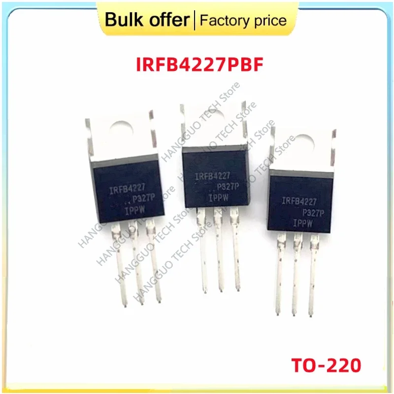 10PCS/Lot  Original IRFB4227PBF IRFB4227 FB4227 TO-220 200V 65A MOSFET MOS TransistorTube