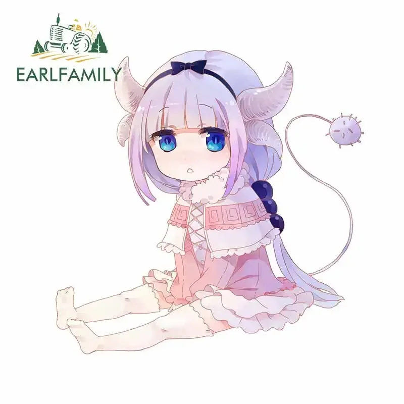 EARLFAMILY 13cm x 12.7cm for Anime Dragon Maid Decal  Laptop Bumper Waterproof Car Stickers Personality VAN Vinyl Car Wrap Decor