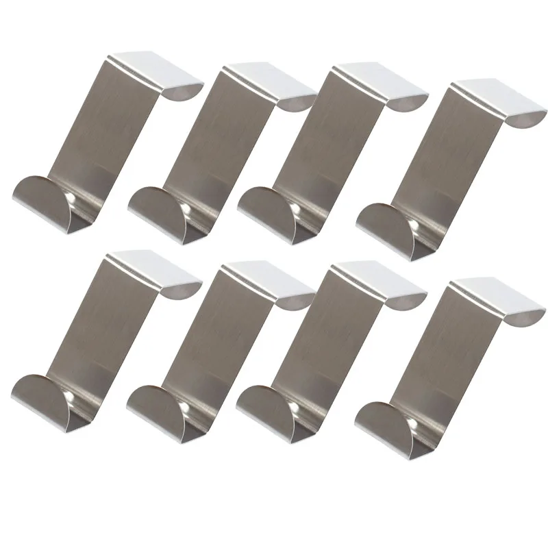 

8pcs Stainless Steel Cabinet S-shaped Hook Cabinet Door Kitchen Wardrobe Hook Door Back Towel Hanger Seamless Wall Hanging