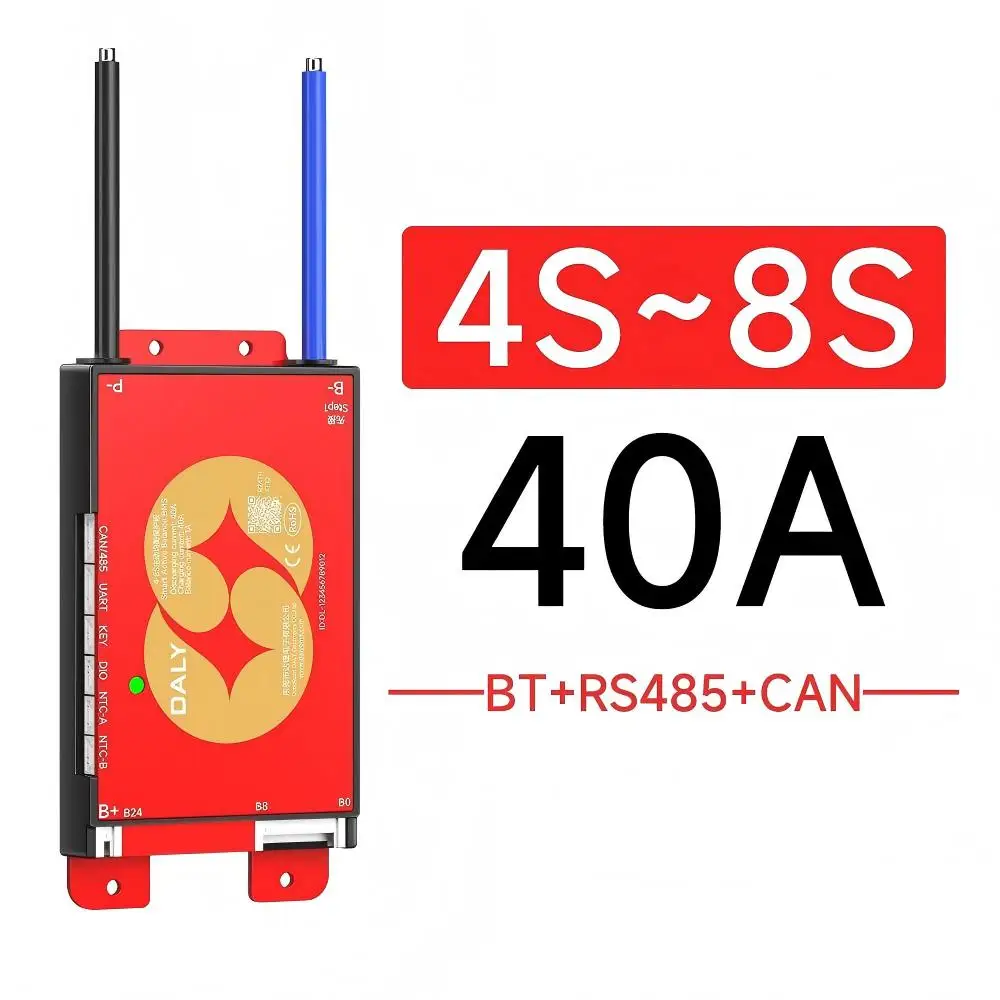 dalybms-40a-12v-24v-スマートbms-4s-8s-8-24s-bluetooth機能付き-1aアクティブバランス-lifepo4リチウムイオンバッテリー-rs485-can対応