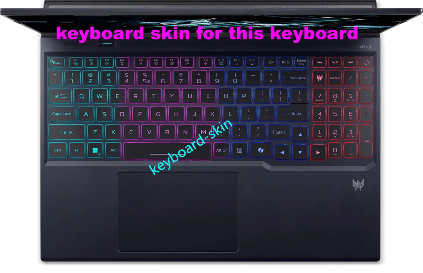 US Keyboard Skin Cover Film for Acer Predator Helios 16 PH16-72,Neo 16 PHN16-72 N23C12 PHN16-73 N25Q4,Neo 16S PHN16S-71 N25Q15