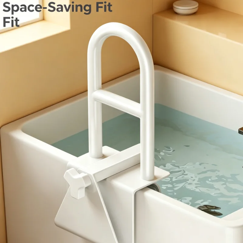 Bathtub Safety Grab Bar Non Slip Clamp On Assist Handle For Bathroom Shower Stability Support Rail