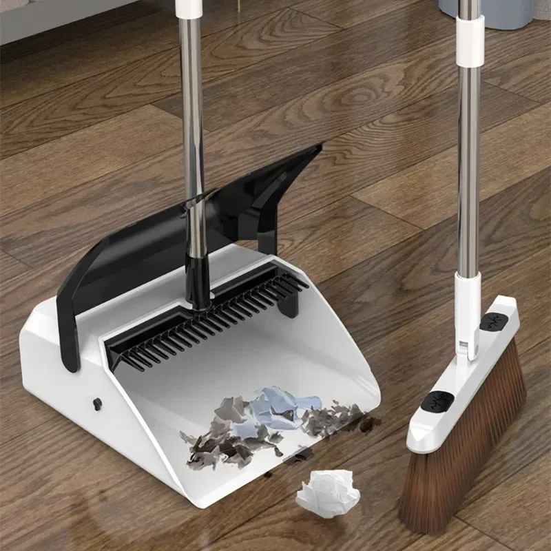 Brooms and Dustpans Set Magic Household Accessories Garbage Collector Floor Sweeper Smart Cleaning Tools Home Things Black White