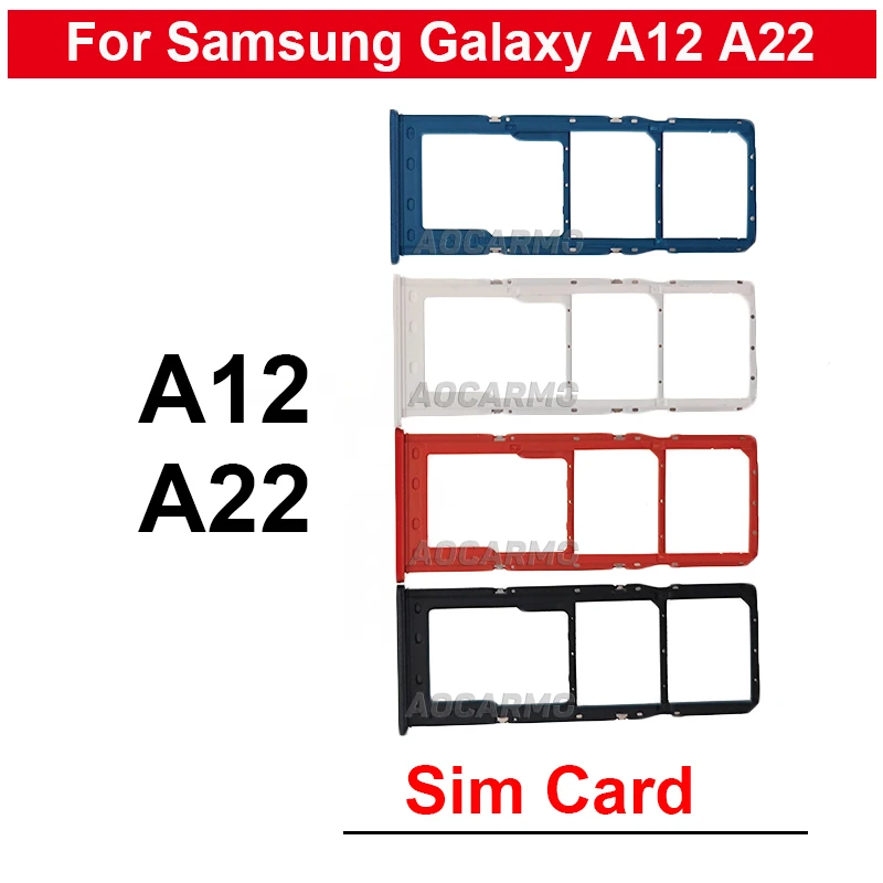 For Samsung Galaxy A22 5G A12 A125 Sim Card Sim Tray MicroSD Holder Socket Slot Repair Replacement Parts