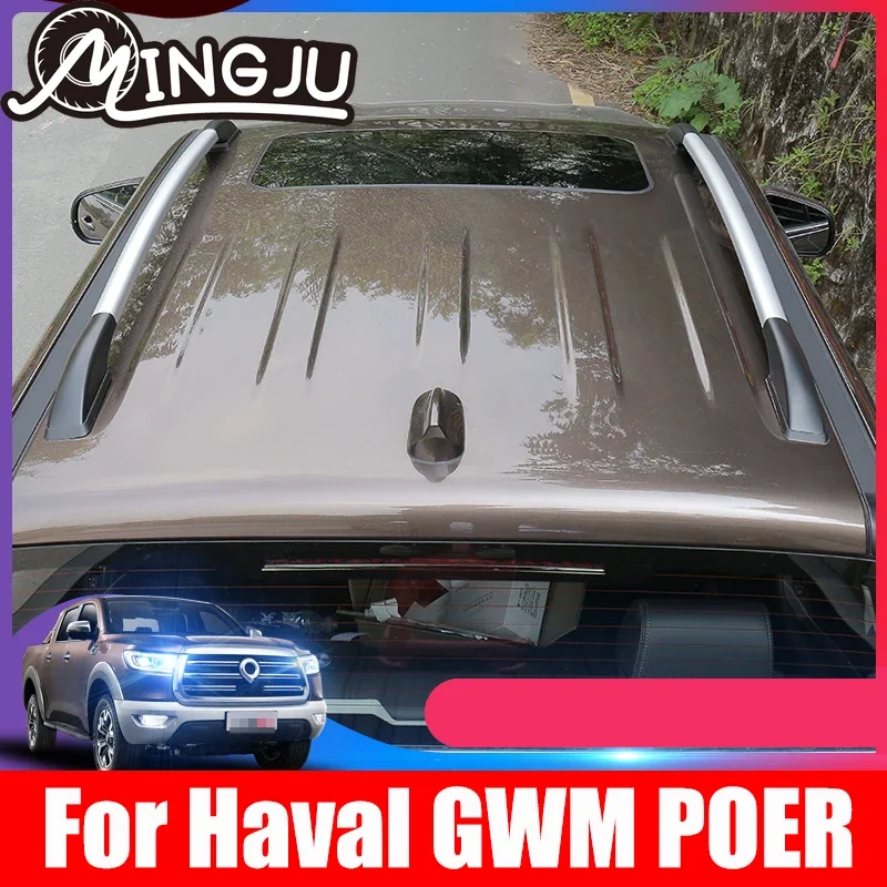 ABS Metal Silver Chrome Car Roof Rack Rails Bar Luggage Carrier Bars top Rack For Great Wall GWM POER UTE 2020 2021 Accessories