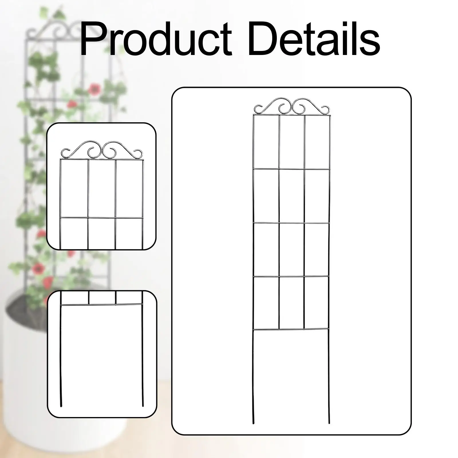 つる植物用ガーデントレリスフラワースタンド、防錆、ガーデンオベリスク、屋外クレマチス果物キュウリ用つるサポート