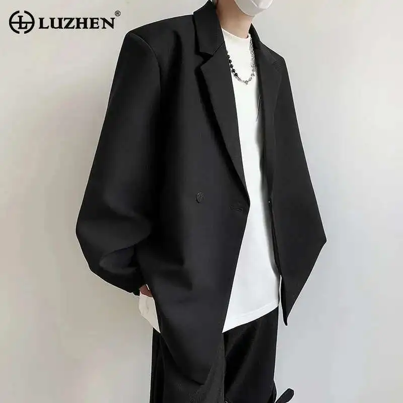 

LUZHEN 2025 Spring New Niche Design Stylish Elegant Suit Jackets Youth Casual Social Loose Men Blazer Plain Elegant Coat LZ4877