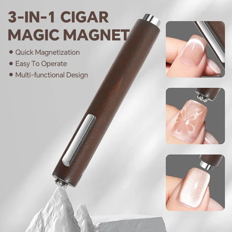 Palo magnético 3D para decoración de uñas, esmalte de Gel UV multifuncional súper fuerte, efecto de brillo de luz de nieve, herramientas de diseño de manicura