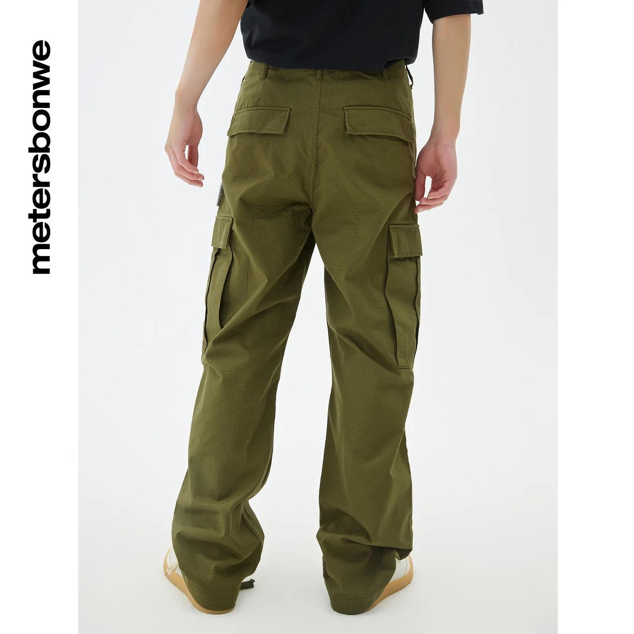 Metersbonwe-Pantalones informales de verano para hombre, pantalón holgado de moda urbana, 100% algodón