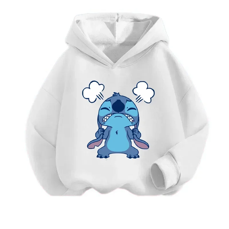 Sudadera con capucha de Stitch para niñas, jerséis Harajuku de manga larga, Tops casuales con capucha de la serie Disney, otoño e invierno, novedad