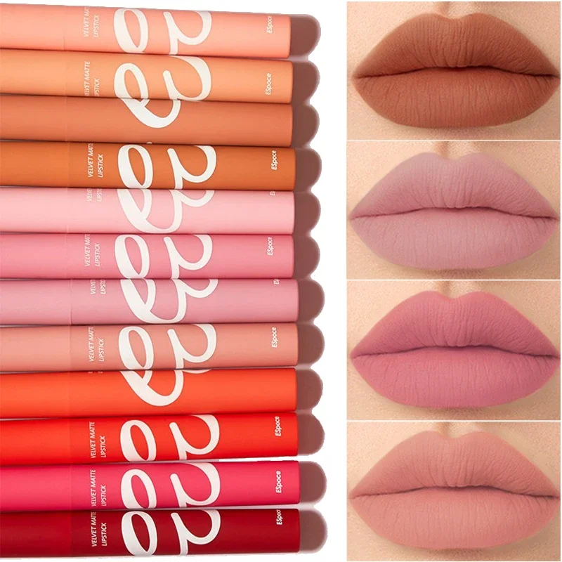 12 Colors Velvet Matte Lipstick Waterproof Sexy Nude Lipstick Long Lasting Non-stick Cup Lipsticks Women Makeup Cosmetic Batom