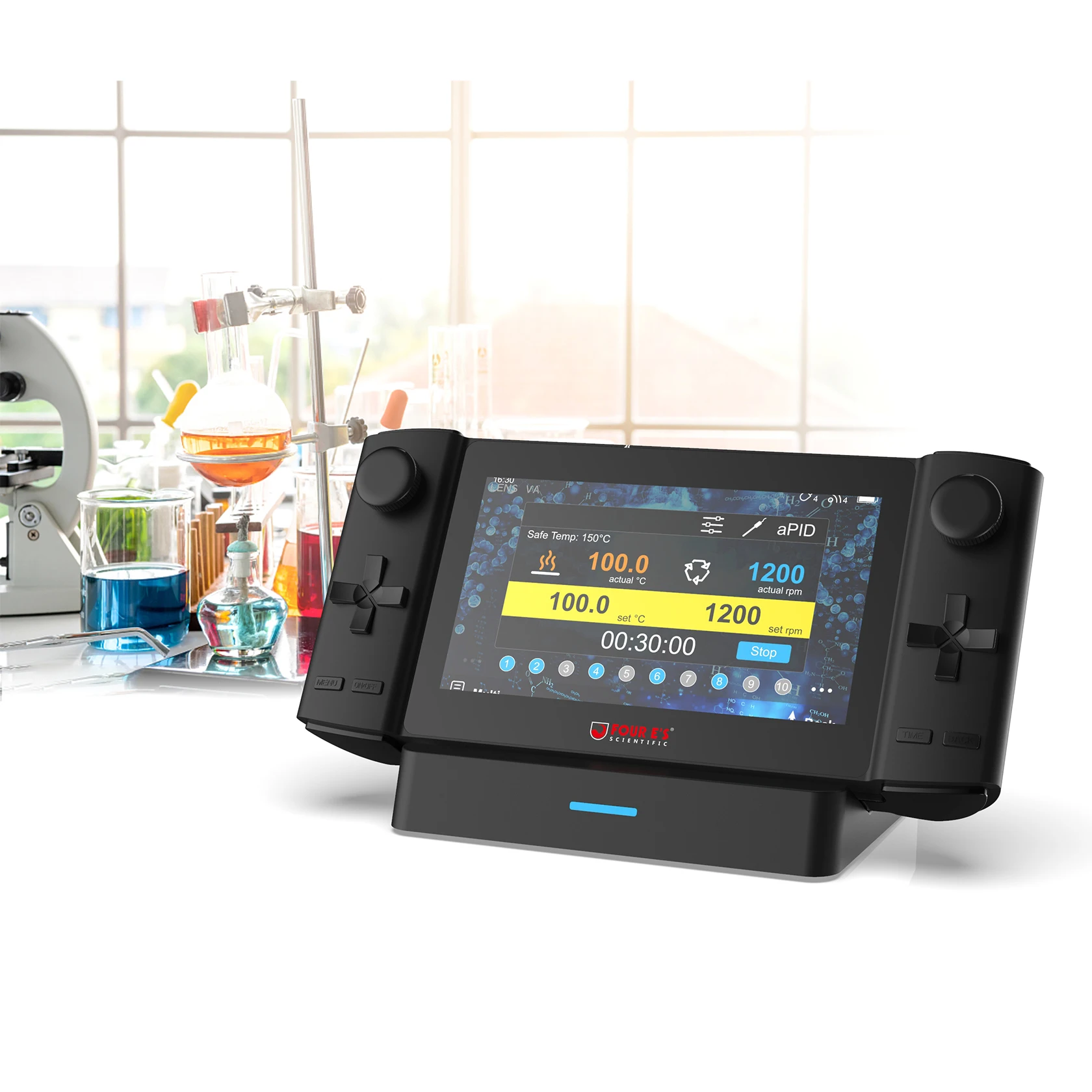 Four E's 5 Inch Smart Laboratory Heating Equipments-Multi-Magnetic Hotplate Stirrers with Hub Control Electric Power Source