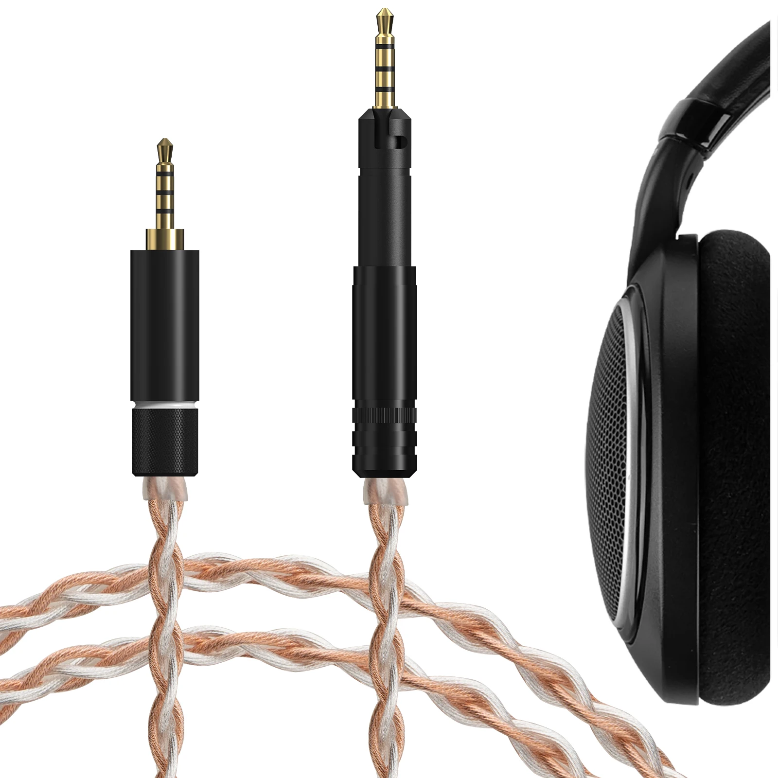 Geekria Apollo 5N Copper Silver Mixed Audio Cable Compatible with Sennheiser HD-599 579 569 559 558 HD-560 S