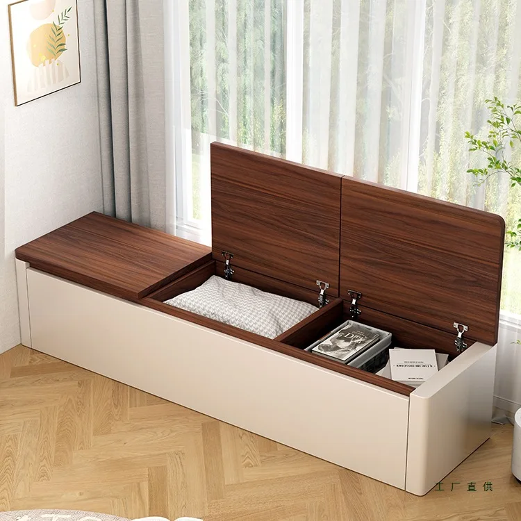 Solid wood bay window cabinet, locker, window sill , storage, end of bed, side , long