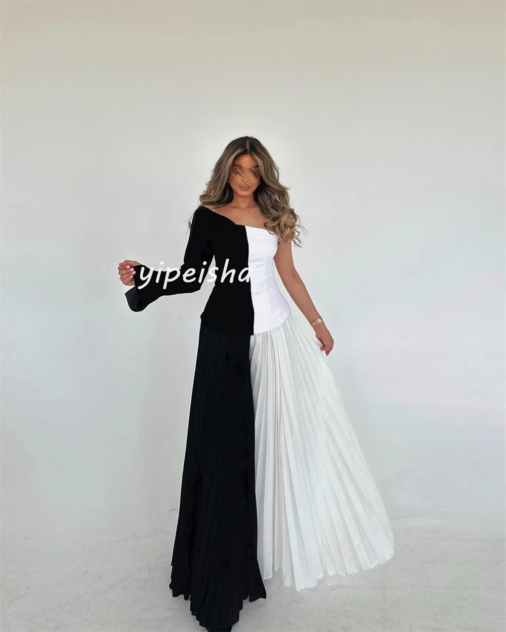 Customized High Quality Tulle A-line One-shoulder Midi Dresses Prom Dresses Classic Exquisite Modern Style Pastrol Unisex Chines