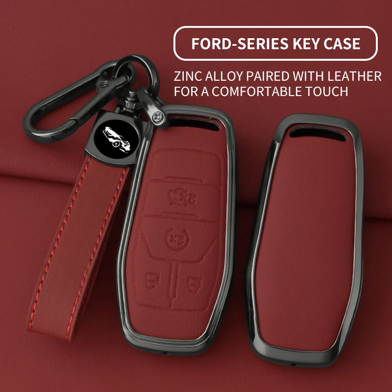 

Чехол для автомобильных ключей из цинкового сплава, подходит для Ford Fusion Mondeo Mustang F-150 Explorer Edge 2015 2016 2017 2018, аксессуары для автомобильных ключей