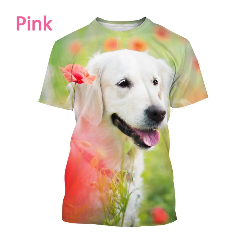 Hot Sale Golden Retriever 3D Printing T-shirt Fashion Cute Dog Men and Women Cure Fun Casual Short Sleeve Tops