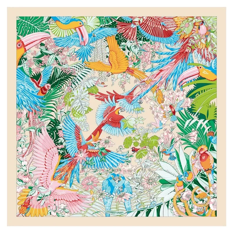 vintage-90s-silk-scarf-00-silk-women's-diagonal-pattern-framed-art-square-scarf-versatile-seasonal-faion-accory