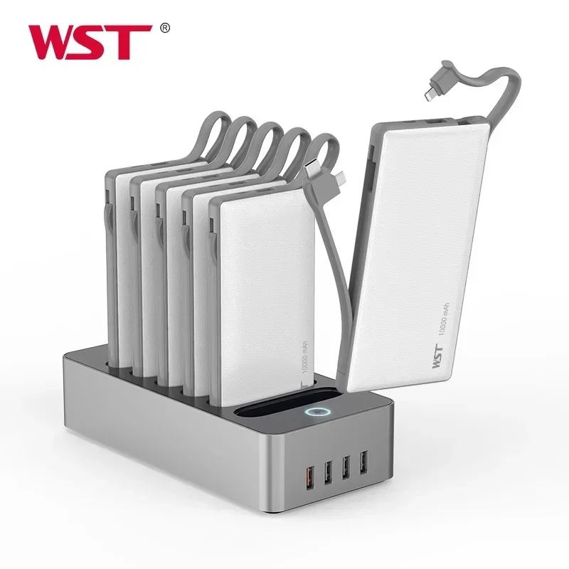 WST Resaturant Powerbank Station Public 10000mAh Powerbank Charging Station for Cell Phones Powerbank