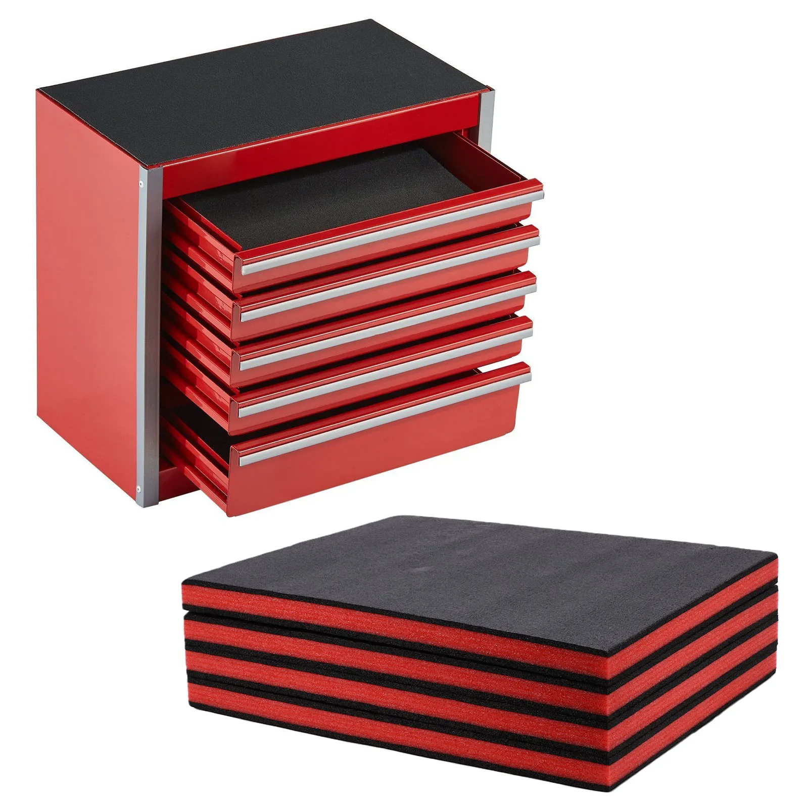Kit com 4 Espumas de Polietileno Recortáveis para Caixas de Ferramentas e Gavetas Rígidas - 50x40x3,5cm