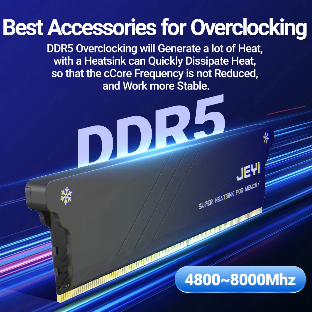JEYI Memory RAM Heatsink With Thermal Pads, Desktop RAM Cooler DDR Radiation Dissipate for PC DIY DDR2 DDR3 DDR4 DDR5