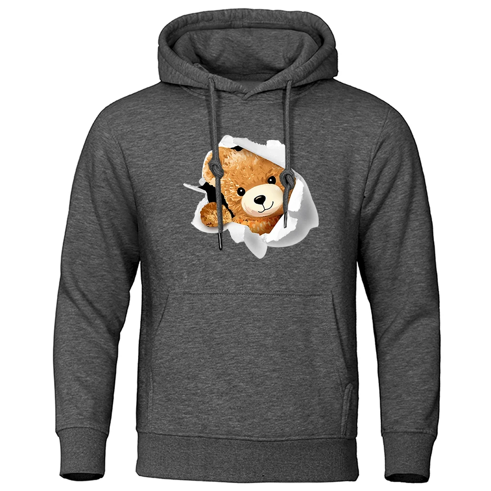 The Ted Bear Appearing In The Crack Male Sweatshirt Fashion Fur-Liner Hooded Vintage S-Xxl Hoodies High Quality Clothes