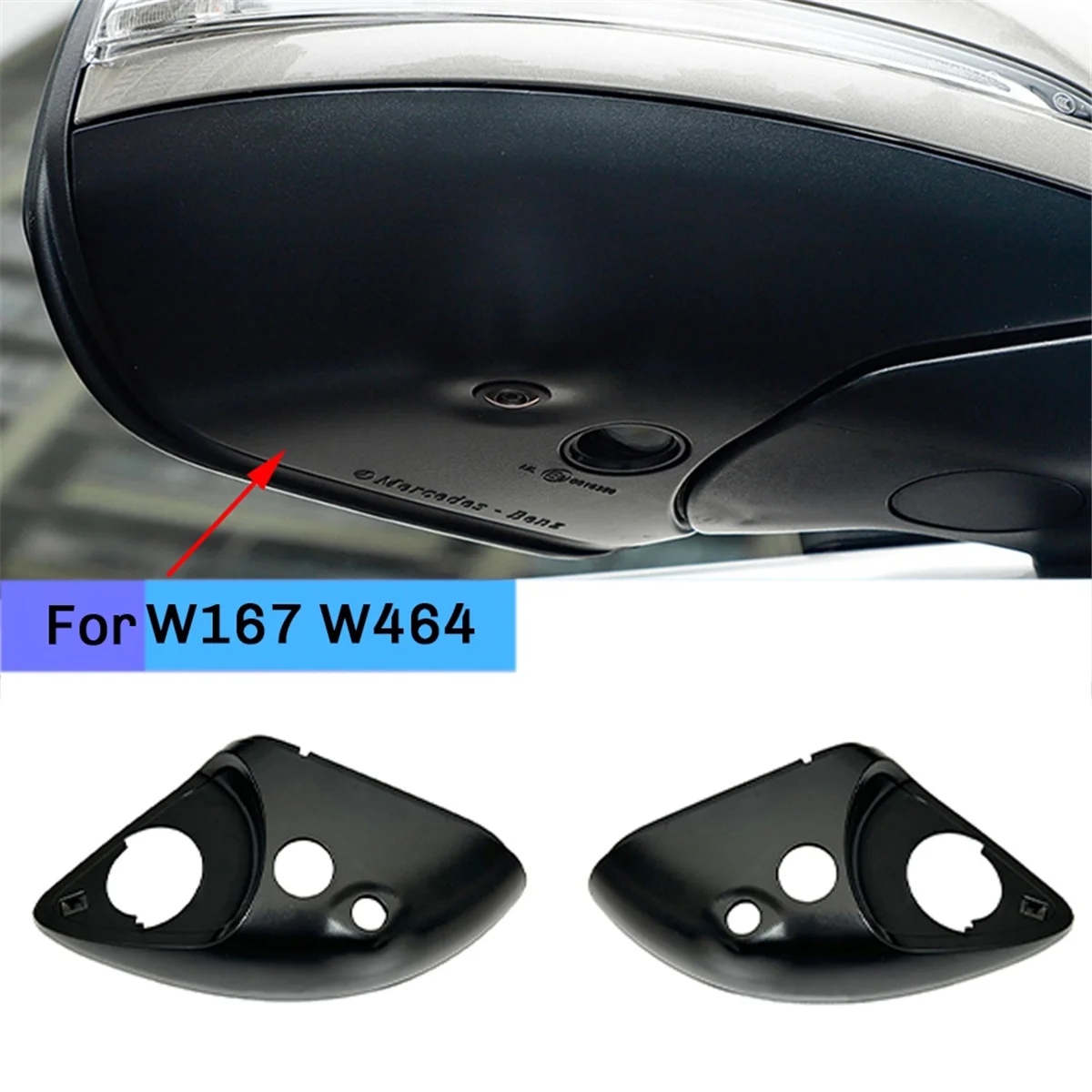 Car Side Wing Mirror Bottom Lower Cover (2 Hole)for Mercedes-Benz GLE W167 2020- GLS 2020- G Class W464 Right