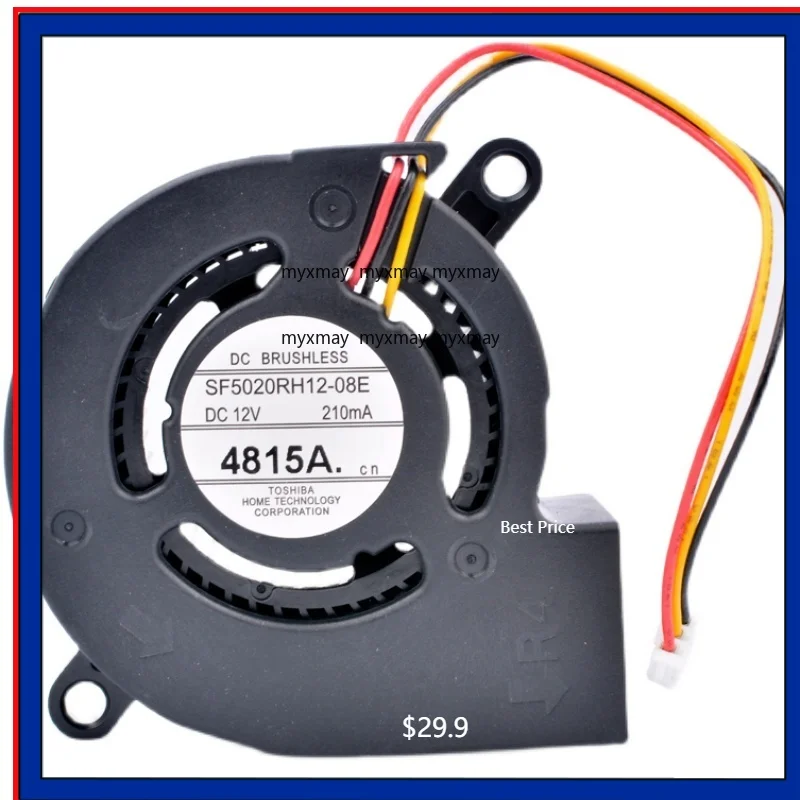 

New SF5020RH12-08E 4815A DC 12V 210mA 5cm 5020 50x50x20mm 3-wire Projector Turbo Blower Cooling Fan