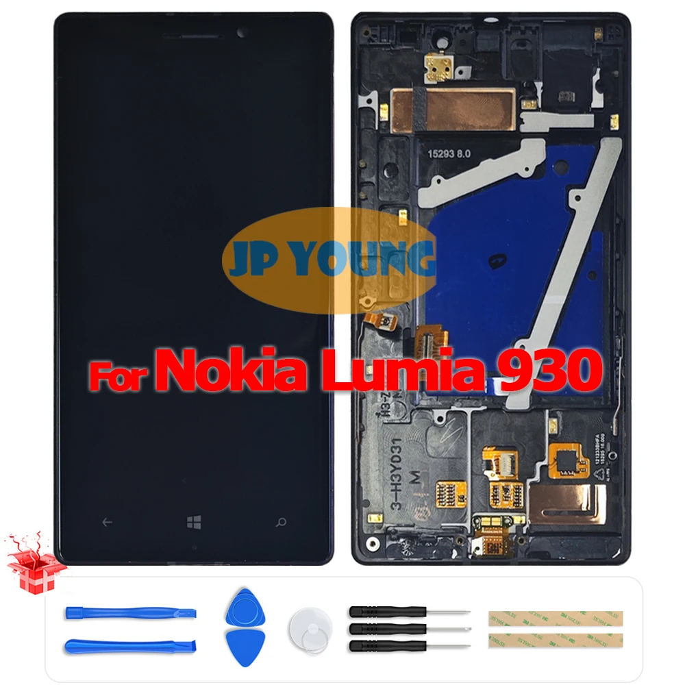 Tela LCD Touch Screen de 5.0 polegadas com Digitalizador e Aro para Nokia Lumia 930 RM-1045 - Peça de Reposição