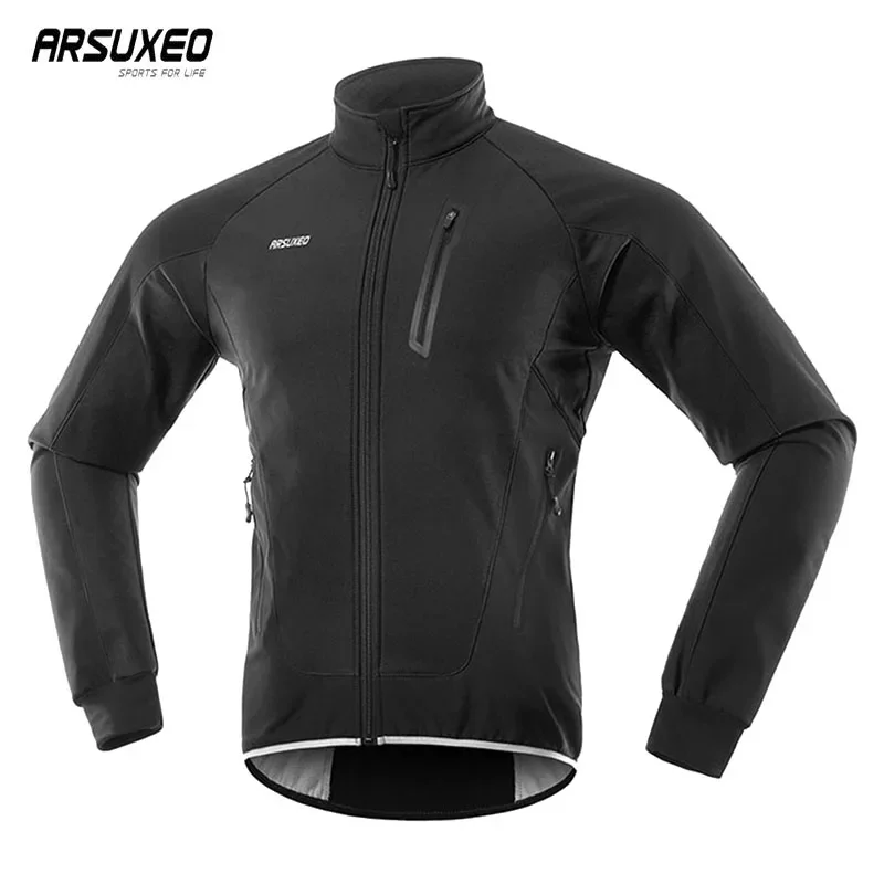 

ARSUXEO Reflective Winter Cycling Jacket Warm Up Bicycle Jacket Man Windproof Waterproof Mountain Bike Jacket Mtb Windbreaker