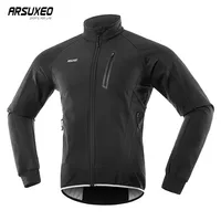 ARSUXEO Reflective Winter Cycling Jacket Warm Up Bicycle Jacket Man Windproof Waterproof Mountain Bike Jacket Mtb Windbreaker