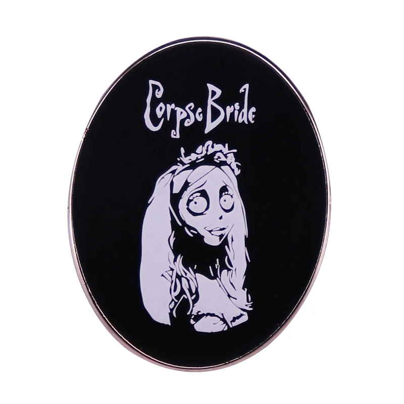 Corpse Bride Emily Comic Enamel Pin Gothic Girl Halloween Decor Brooch Horror Movie Jewelry