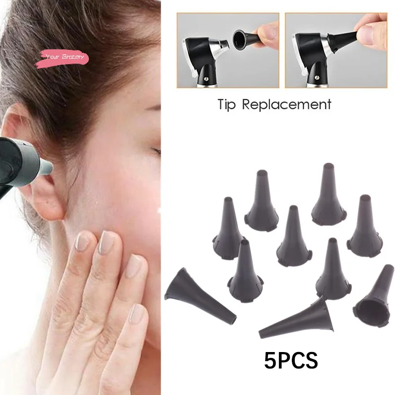 

5Pcs Medical Grade Reusable Otoscope Tips Non-Disposable Ear Inspection Nozzle Specula Cone Accessory Parts for Otoscopes