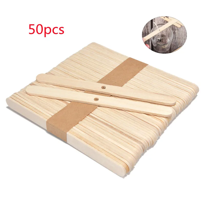 50pcs Wooden Candle Wicks Holder Soy Wax Candle Clips Centering Device DIY Handmade Candle Making Tools Accessories Home Decor