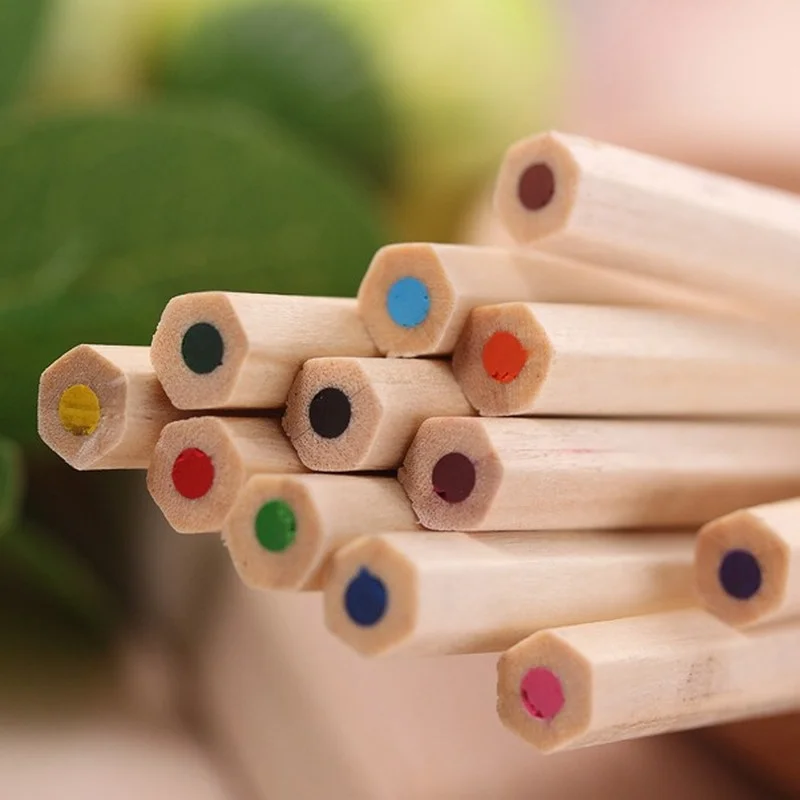 Professional New Set 12 Color Natural Wood Color Pencil Color High Quality Student Drawing Pencil School Office Supplies