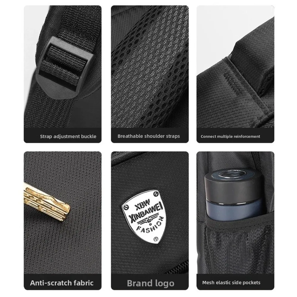 

Durable Waterproof Large Backpacks Solid Color Large Capacity Travel Knapsack Multi-pocket Streetwear Laptop Bag Outdoor