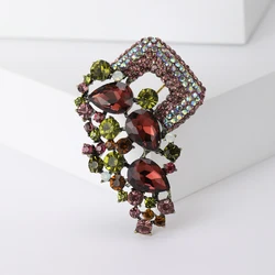 Rhinestone Flower Brooches for Women Unisex Crystal Glass Pins Banquet Party Backpack Gifts Jewelry Accessories