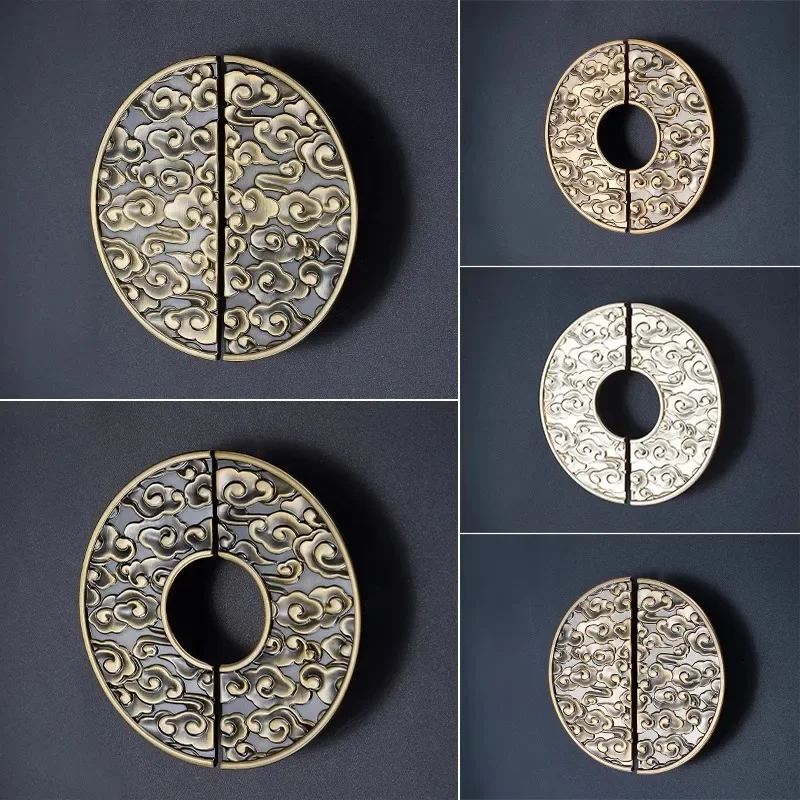 New Chinese Style Solid Wood Cabinets, Drawers, Wardrobes, Door Handles, Antique Copper Matching Handles, Semi-circular Handles