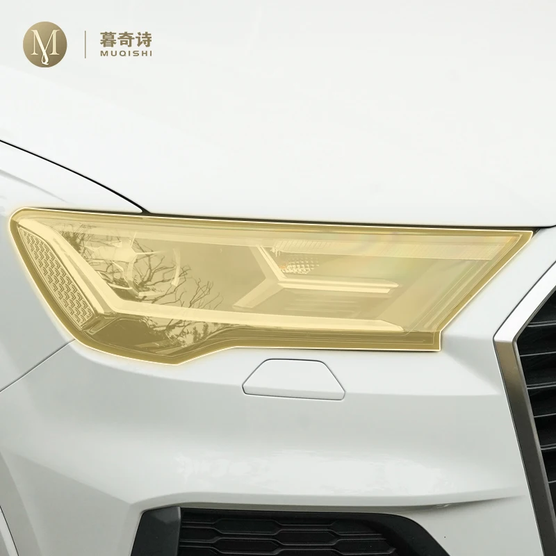 MUQSHI Pre cutting Car Exterior Headlights PPF transparent protective film TPU scratch resistant film For Audi Q7 4M 2021-2024