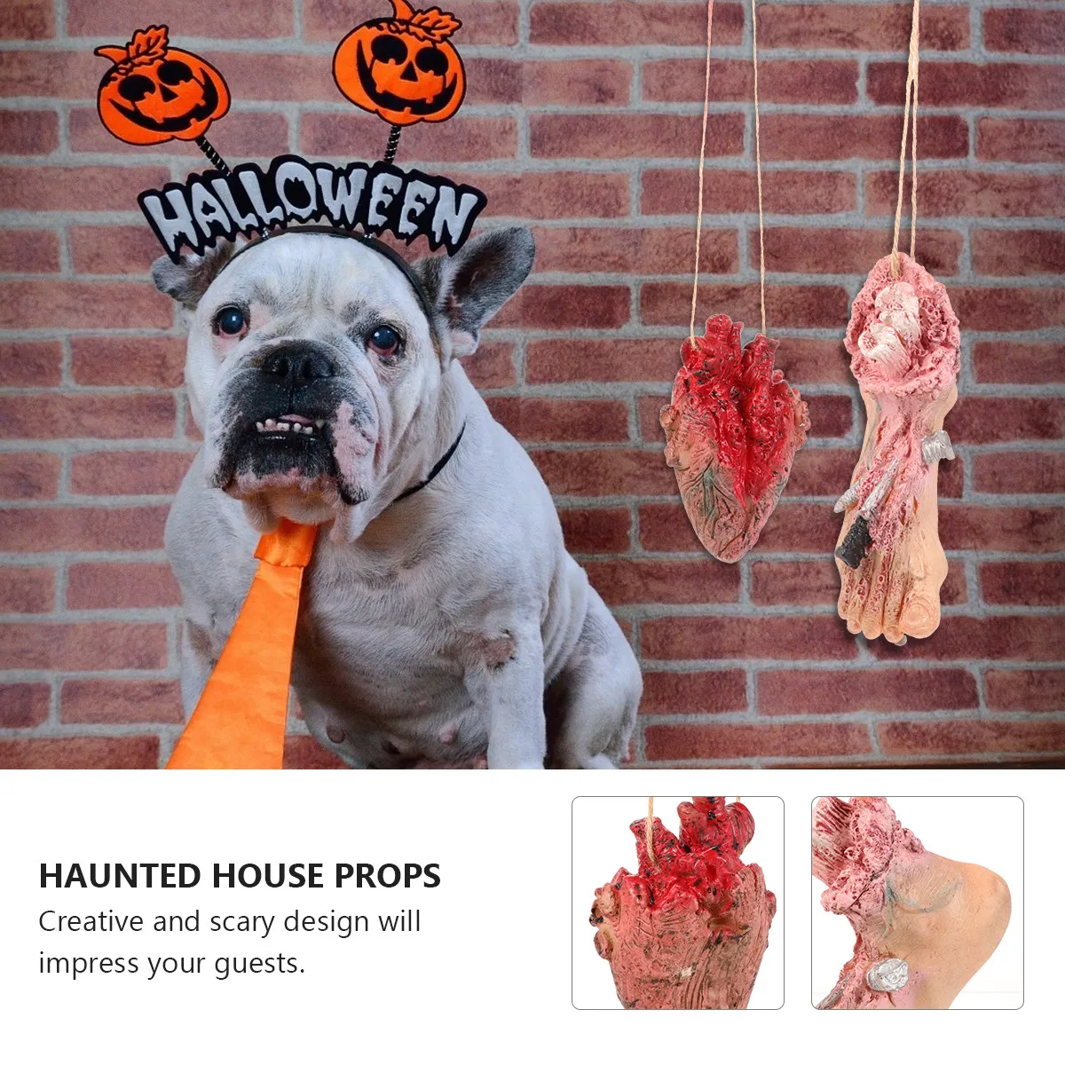 

2Pcs Halloween Organ Pendants Simulated Human Organs Hanging Decor Haunted House Props Scary Halloween Decorations Prank