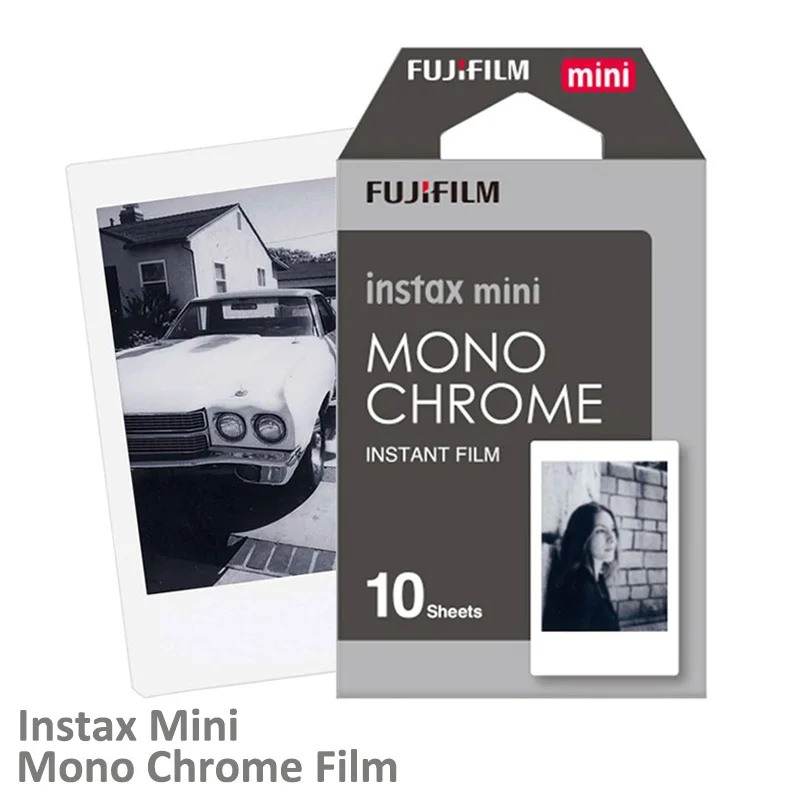 Fujifilm Instax Mini Film 10-30 ورقة أحادية كروم/رمادي حجري/ورقة اتصال لـ Fujifilm Instant Mini 12 11 8 9 90 Link EVO